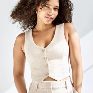 Wilfred Desire Vest in Heather Cloud White